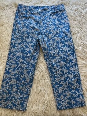 Lauren Ralph Lauren LRL Blue Floral Cropped Pants Capris Petite Women's Size 8P